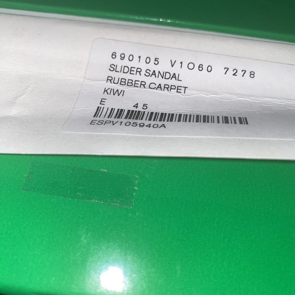 NEW Bottega Veneta Slides Size 12 Rubber Kiwi Slides Sandals (45 Euro) 690105‎ - Picture 6 of 7